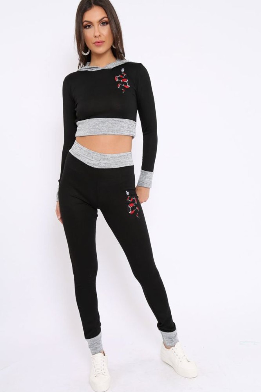 Clothing Rebellious Fashion | Black Snake Loungewear Set - Evie