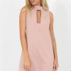 Clothing Rebellious Fashion | Nude High Neck Cut Out Dress - Nancy