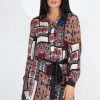 Clothing Rebellious Fashion | Gemma Wine Paisley Print Shirt Dress