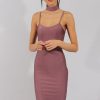 Clothing Rebellious Fashion | Mauve Choker Bodycon Midi Dress - Meli