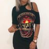 Clothing Rebellious Fashion | Black Extreme One Shoulder Cut Out T-Shirt Dress - Henlie