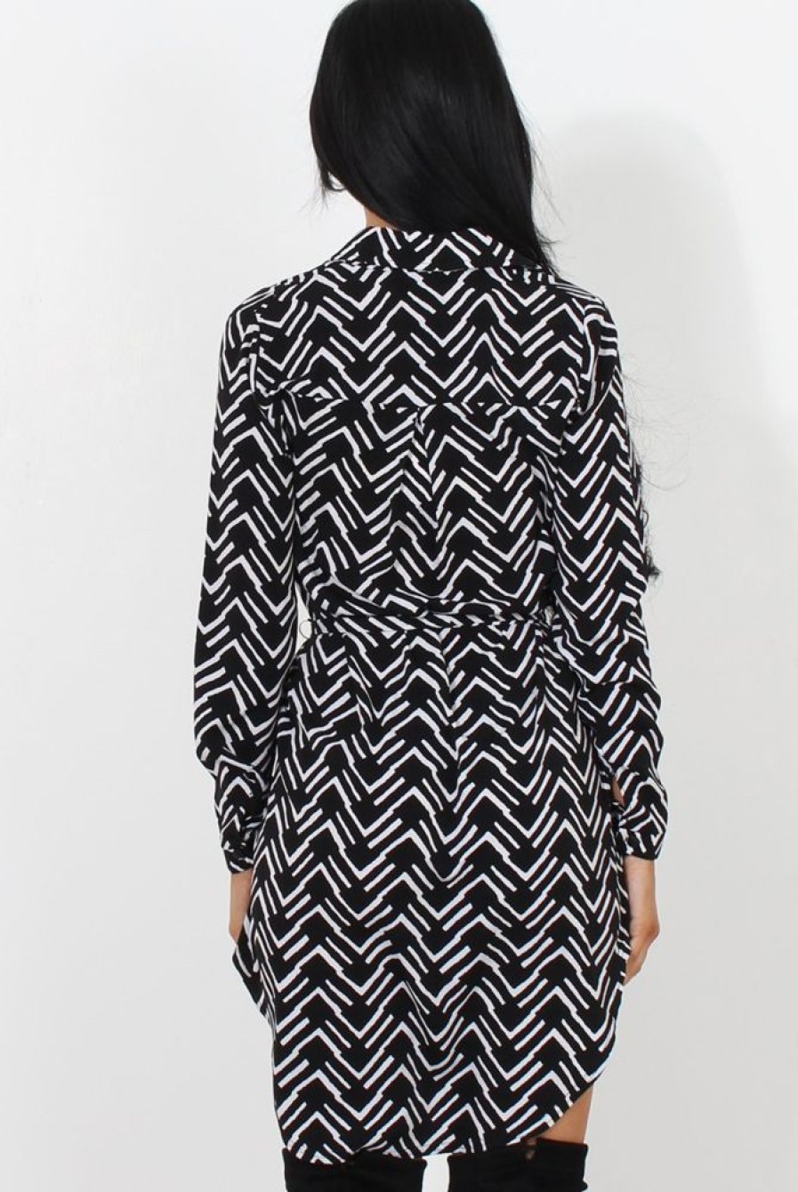 Clothing Rebellious Fashion | Jennifer Black Aztec Print Shirt Dress