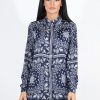 Clothing Rebellious Fashion | Miley Navy Paisley Print Shirt Dress