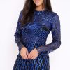 Clothing Rebellious Fashion | Black And Blue Sequin Bodycon Dress - Lexy