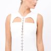 Clothing Rebellious Fashion | White Hook And Eye Cut Out Bodysuit - Reign